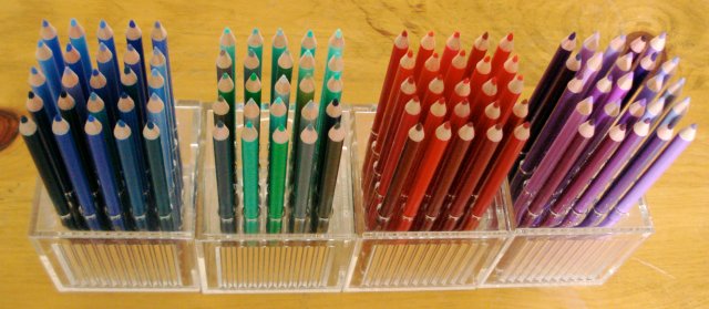 Display cases for pencils