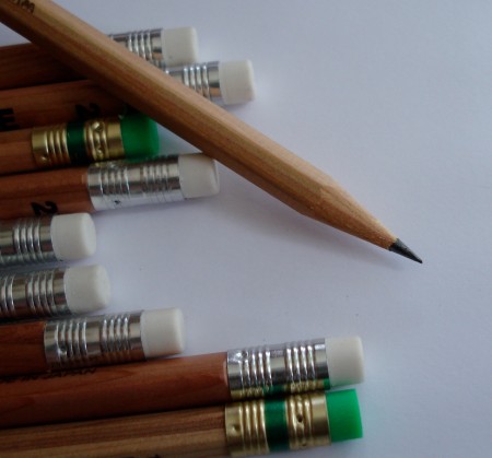 Pencils made from wood scraps