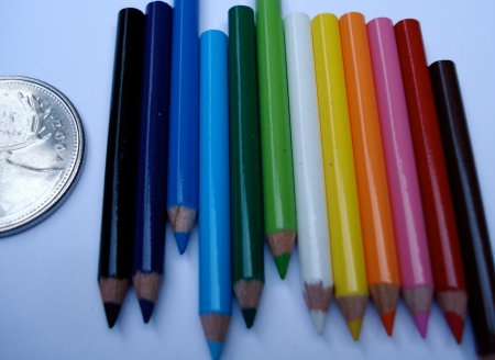 Miniature colour pencils