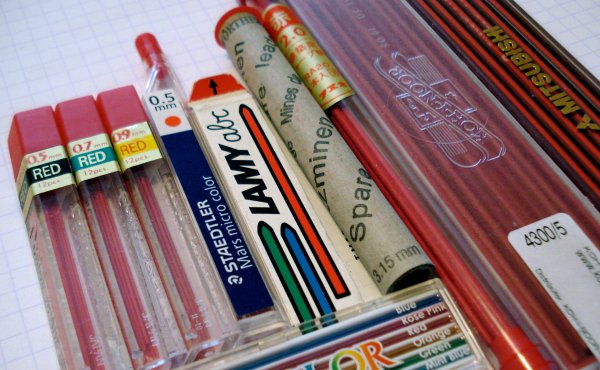 Red pencil lead refills