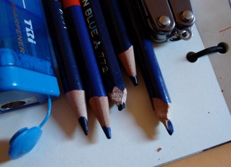 Red and blue pencils