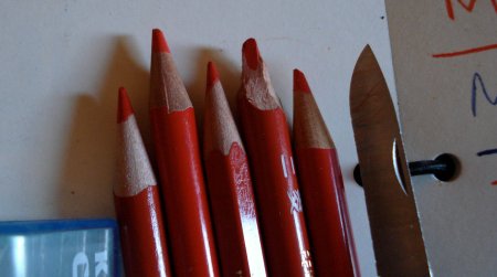 Red and blue pencils