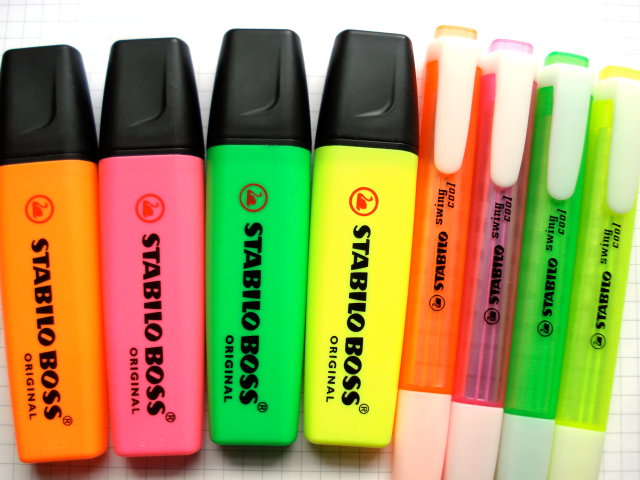 Stabilo Boss and Swing Cool highlighters